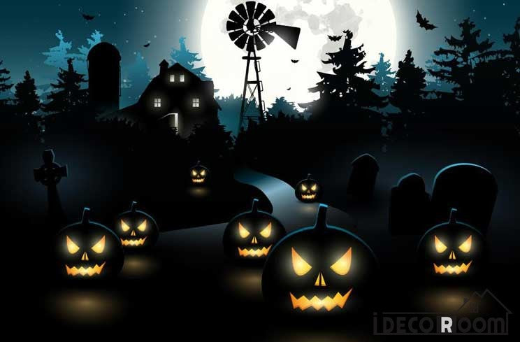 Graphic Design Halloween Theme Art Wall Murals Wallpaper Decals Prints Decor IDCWP-JB-000882