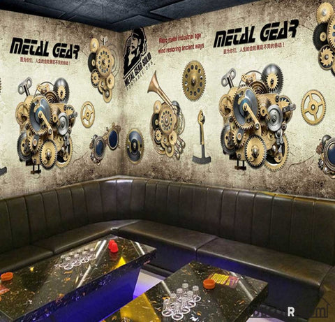 Image of Metal Gear Wall Restaurant Art Wall Murals Wallpaper Decals Prints Decor IDCWP-JB-000976