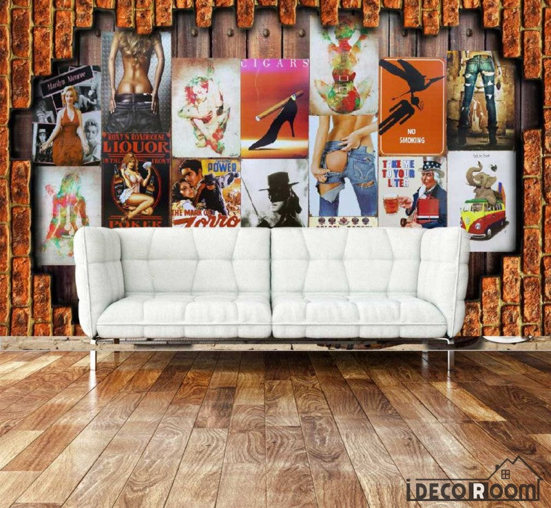 Broke Brick Wall 3D Posters Living Room Art Wall Murals Wallpaper Decals Prints Decor IDCWP-JB-000979