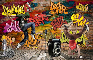 3D Graffiti Signatures People Dancing Living Room Art Wall Murals Wallpaper Decals Prints Decor IDCWP-JB-000982