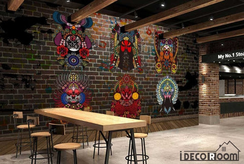 Image of Animal Mandala Colorful Designs Black Wall Restaurant Art Wall Murals Wallpaper Decals Prints Decor IDCWP-JB-001004