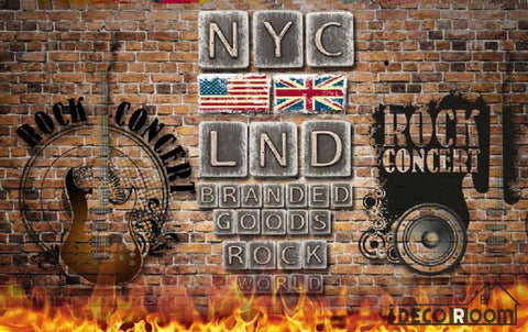 Image of Metal Typographic Lnd Nyc Letters On Wall Living Room Art Wall Murals Wallpaper Decals Prints Decor IDCWP-JB-001005
