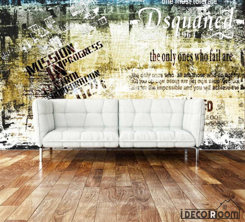 Image of Bricolage Yellow Wall Living Room Art Wall Murals Wallpaper Decals Prints Decor IDCWP-JB-001010