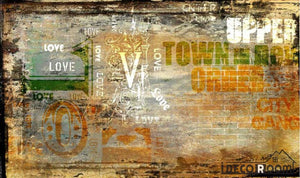 Bricolage Wall With Letters Living Room Art Wall Murals Wallpaper Decals Prints Decor IDCWP-JB-001011