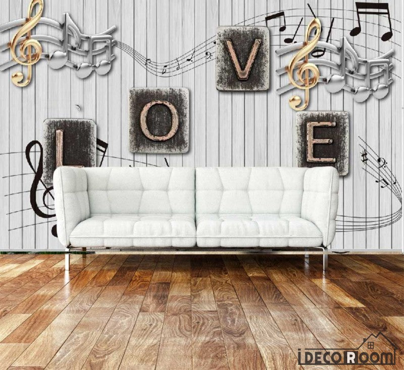 White Wooden Wall Typography Letters Living Room Art Wall Murals Wallpaper Decals Prints Decor IDCWP-JB-001012