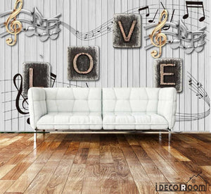 White Wooden Wall Typography Letters Living Room Art Wall Murals Wallpaper Decals Prints Decor IDCWP-JB-001012