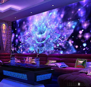 Graphic Design Psychedelic Flower Ktv Club Art Wall Murals Wallpaper Decals Prints Decor IDCWP-JB-001013