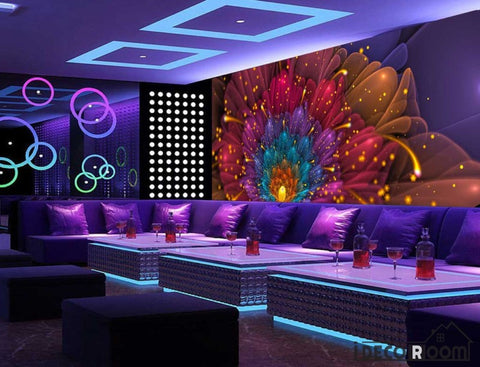 Image of Graphic Design Psychedelic Flower Ktv Club Art Wall Murals Wallpaper Decals Prints Decor IDCWP-JB-001014