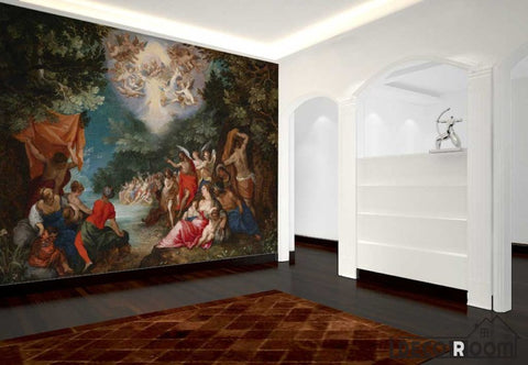 Image of Baptism Of Christ Sylvan Landscape Oil Painting Living Room Art Wall Murals Wallpaper Decals Prints Decor IDCWP-JB-001116