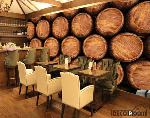 Image of Pile Of Barrel Drawing Famous People Restaurant Art Wall Murals Wallpaper Decals Prints Decor IDCWP-JB-001118