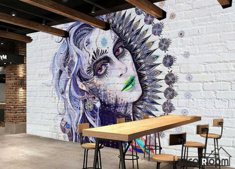 Image of Graphic Design Graffiti Tattoo Girl Restaurant Art Wall Murals Wallpaper Decals Prints Decor IDCWP-JB-001126