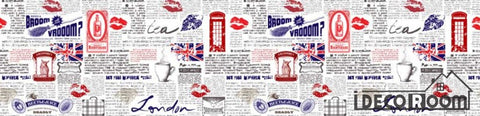 Image of Newspaper Wall Icon London Symbols Restaurant Art Wall Murals Wallpaper Decals Prints Decor IDCWP-JB-001197