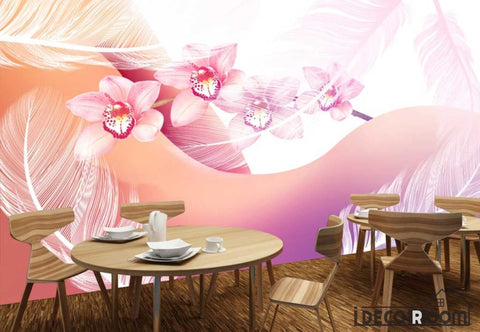Image of Colorful Photography Woman Body White Feather Restaurant Art Wall Murals Wallpaper IDCWP-JB-001228