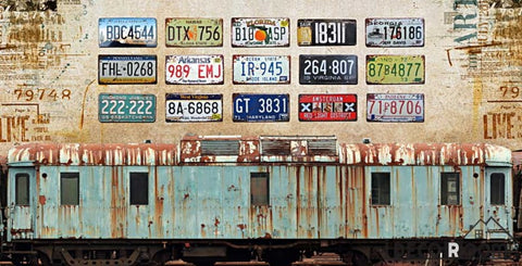 Image of Rotten Wagon Train Target Plates On Wall Living Room Art Wall Murals Wallpaper Decals Prints Decor IDCWP-JB-001231