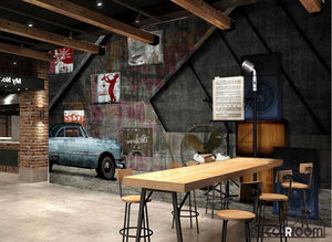Metal Wall Old Vintage Car Restaurant Art Wall Murals Wallpaper Decals Prints Decor IDCWP-JB-001244