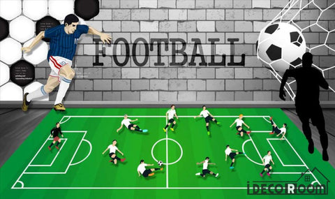 Image of Graphic Design Football Player Restaurant Art Wall Murals Wallpaper Decals Prints Decor IDCWP-JB-001256