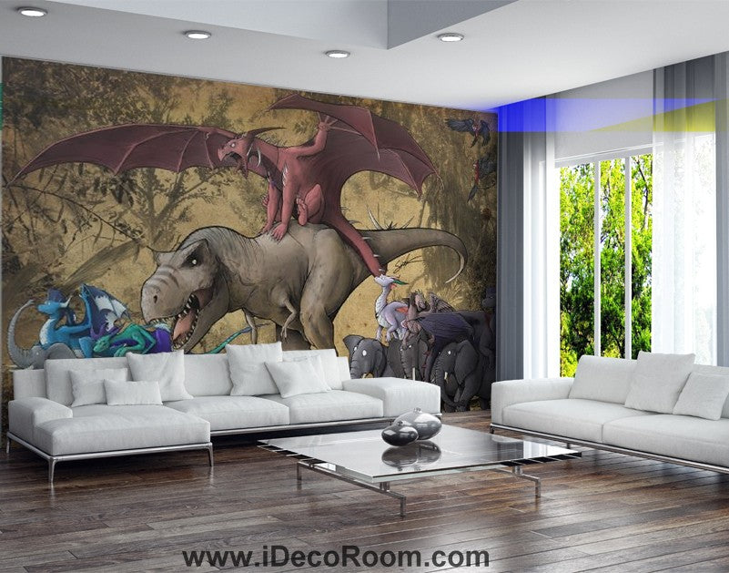 Dinosaur Wallpaper Large Wall Murals for Bedroom Wall Art IDCWP-KL-000122