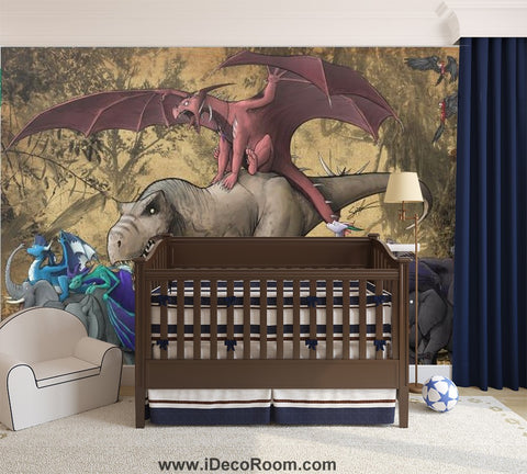 Image of Dinosaur Wallpaper Large Wall Murals for Bedroom Wall Art IDCWP-KL-000122