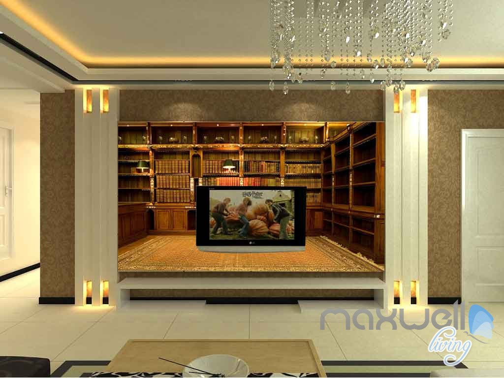 3D Classic Office Bookcase Wall Paper Mural Art Print Decals Business Decor IDCWP-SJ-000004