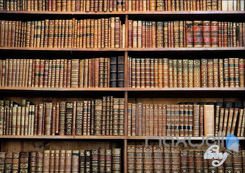 Image of 3D Retro Old Books Library Wall Paper Mural Art Print Decals Office Decor IDCWP-SJ-000005