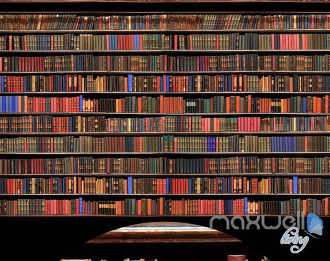 Image of 3D Large Realistic Books Wall Paper Mural Art Print Decals Business Decor IDCWP-SJ-000012