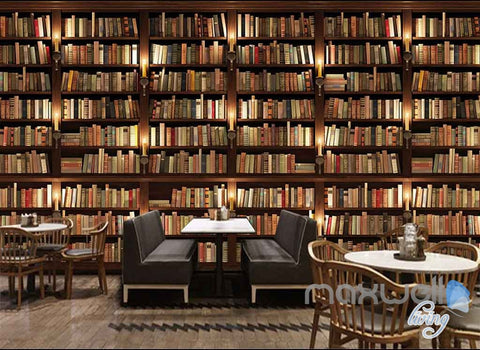 Image of 3D Huge Bookcase Books High Wall Paper Mural Art Print Decals Business Decor IDCWP-SJ-000013