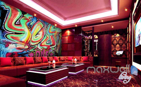 Image of 3D Graffiti One Wall Paper Murals Art Print Wall Decals Decor IDCWP-TY-000001