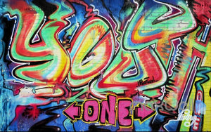 3D Graffiti One Wall Paper Murals Art Print Wall Decals Decor IDCWP-TY-000001
