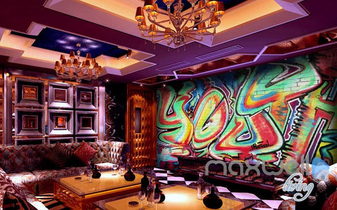 Image of 3D Graffiti One Wall Paper Murals Art Print Wall Decals Decor IDCWP-TY-000001