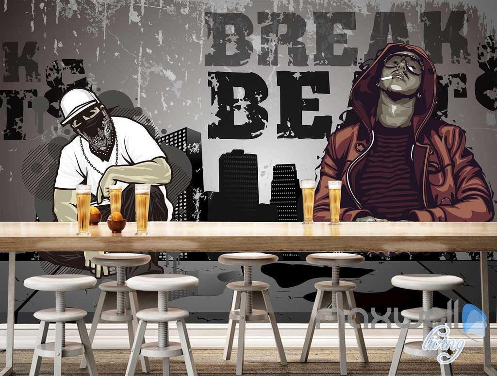 3D Graffiti Break Wall Murals Paper Art Print Decals Wallpaper IDCWP-TY-000011