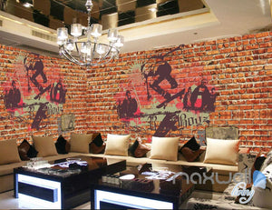 3D Graffiti Surfboard Boys Brick Wall Mural Paper Art Print Decals IDCWP-TY-000013
