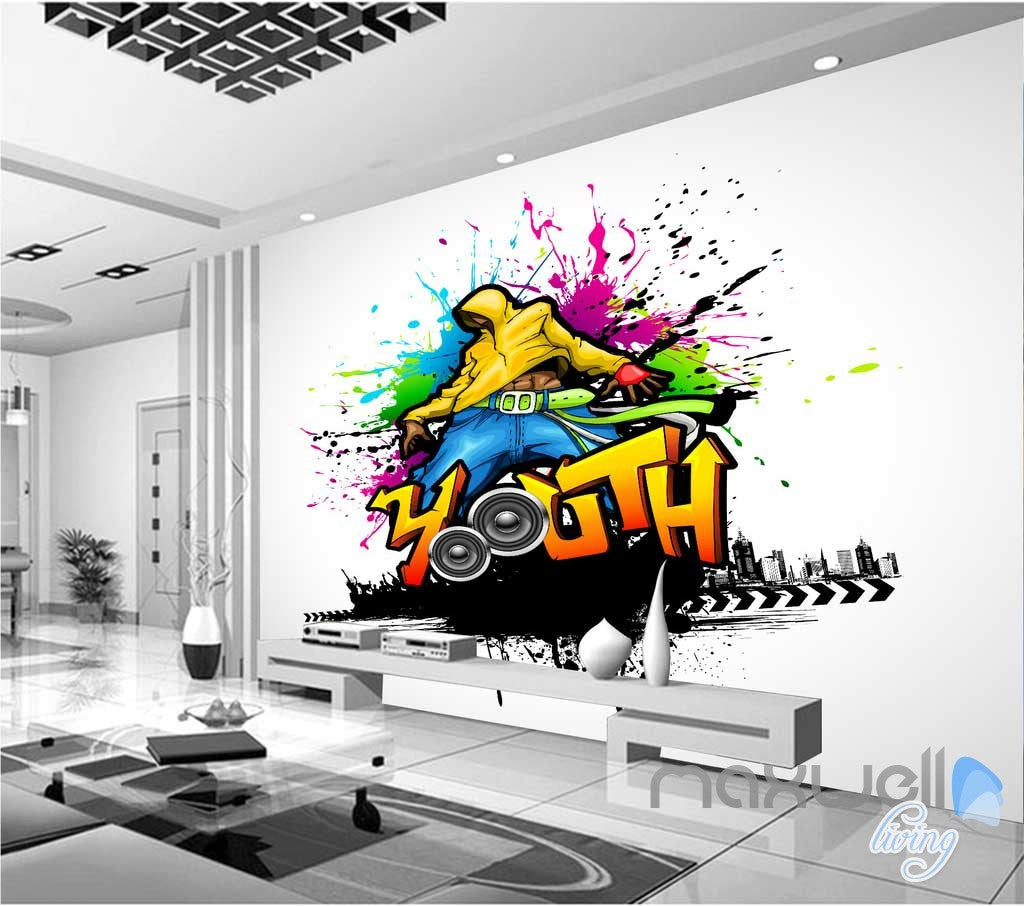 3D Graffiti Youth Wall Mural Paper Art Print Decals Decor IDCWP-TY-000017