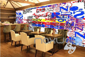 3D Graffiti Code Wall Mural Paper Art Print Decals Decor Living Room IDCWP-TY-000020