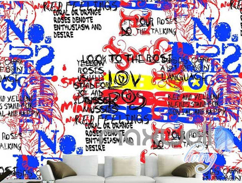Image of 3D Graffiti Code Wall Mural Paper Art Print Decals Decor Living Room IDCWP-TY-000020