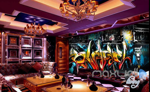 Image of 3D Graffiti Monkey King Wall Murals Paper Art Print Decals Decor Wallpaper IDCWP-TY-000028