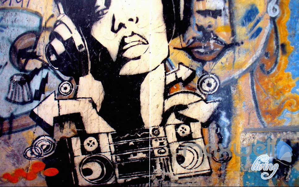 Retro Art Graffiti DJ Wall Murals Paper Art Print Decals Decor Wallpaper IDCWP-TY-000031