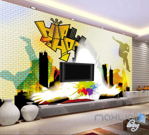 Image of 3D Graffiti Art City Wall Murals Paper Print Decals Decor Wallpaper IDCWP-TY-000037