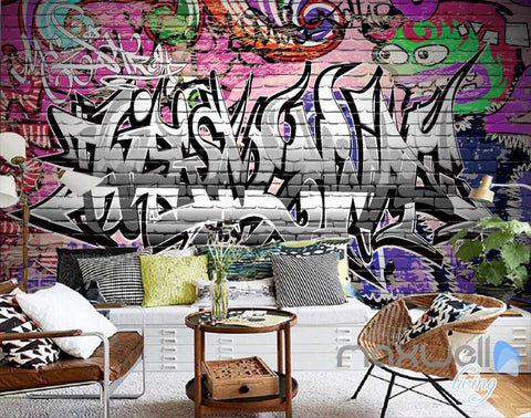 Image of 3D Graffiti Letters Monster Wall Mural Paper Art Print Decals Decor Wallpaper IDCWP-TY-000041