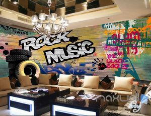 3D Graffiti Board Rock Music Wall Mural Paper Art Print Decals Decor Wallpaper IDCWP-TY-000042
