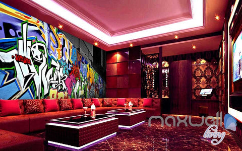Image of 3D Graffiti Color Letter Wall Murals Paper Art Print Decals Decor Wallpaper IDCWP-TY-000044