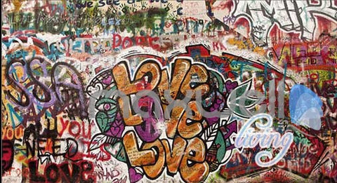 Image of 3D Graffiti Door Love Wall Murals Paper Print Decals Decor Wallpaper IDCWP-TY-000050