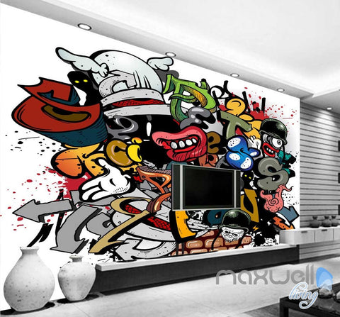 Image of 3D Graffiti Picture Wall Paper Art Murals Print Decals Decor Wallpaper IDCWP-TY-000051