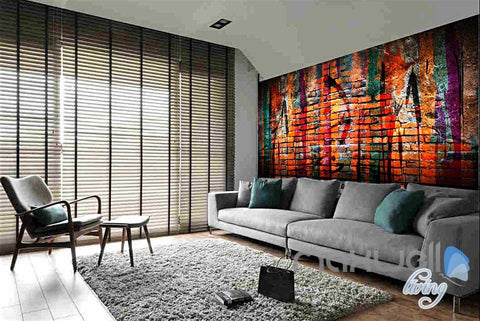 Image of 3D Colorful Brick Wall Paper Art Murals Print Decals Decor Wallpaper IDCWP-TY-000052