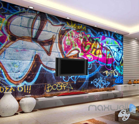 Image of 3D Graffiti Chalk Art Wall Paper Murals Print Decals Decor Wallpaper IDCWP-TY-000054