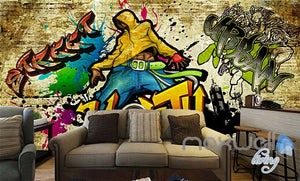 3D Graffiti Party Time Wall Paper Murals Print Decals Decor Wallpaper IDCWP-TY-000056