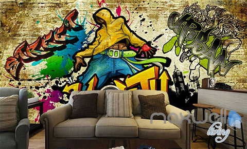 Image of 3D Graffiti Party Time Wall Paper Murals Print Decals Decor Wallpaper IDCWP-TY-000056