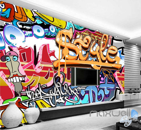 Image of 3D Graffiti Style Wall Art Mural Paper Print Decals Decor Wallpaper IDCWP-TY-000060