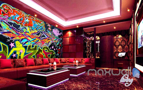 Image of 3D Graffiti Color Art Wall Murals Paper Print Decals Decor Wallpaper IDCWP-TY-000066