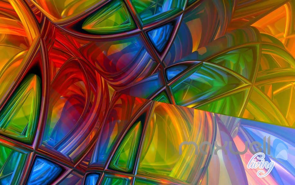 3D Rainbow Color Art Wall Murals Paper Print Decals Decor Wallpaper IDCWP-TY-000070