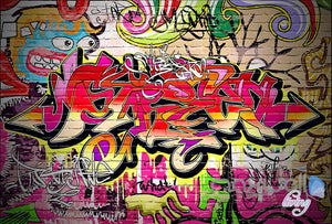 3D Colorful Cartoon Brick Wall Murals Paper Art Print Decals Decor IDCWP-TY-000076